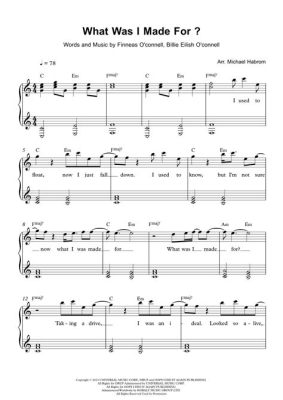 what was i made for piano sheet music free